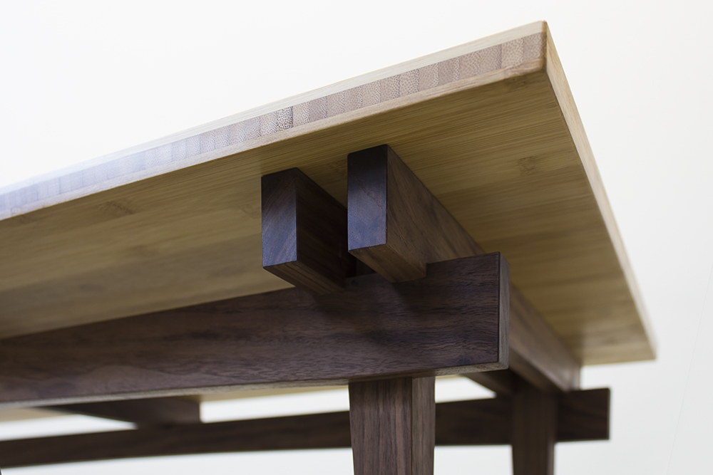 Bamboo and Walnut table